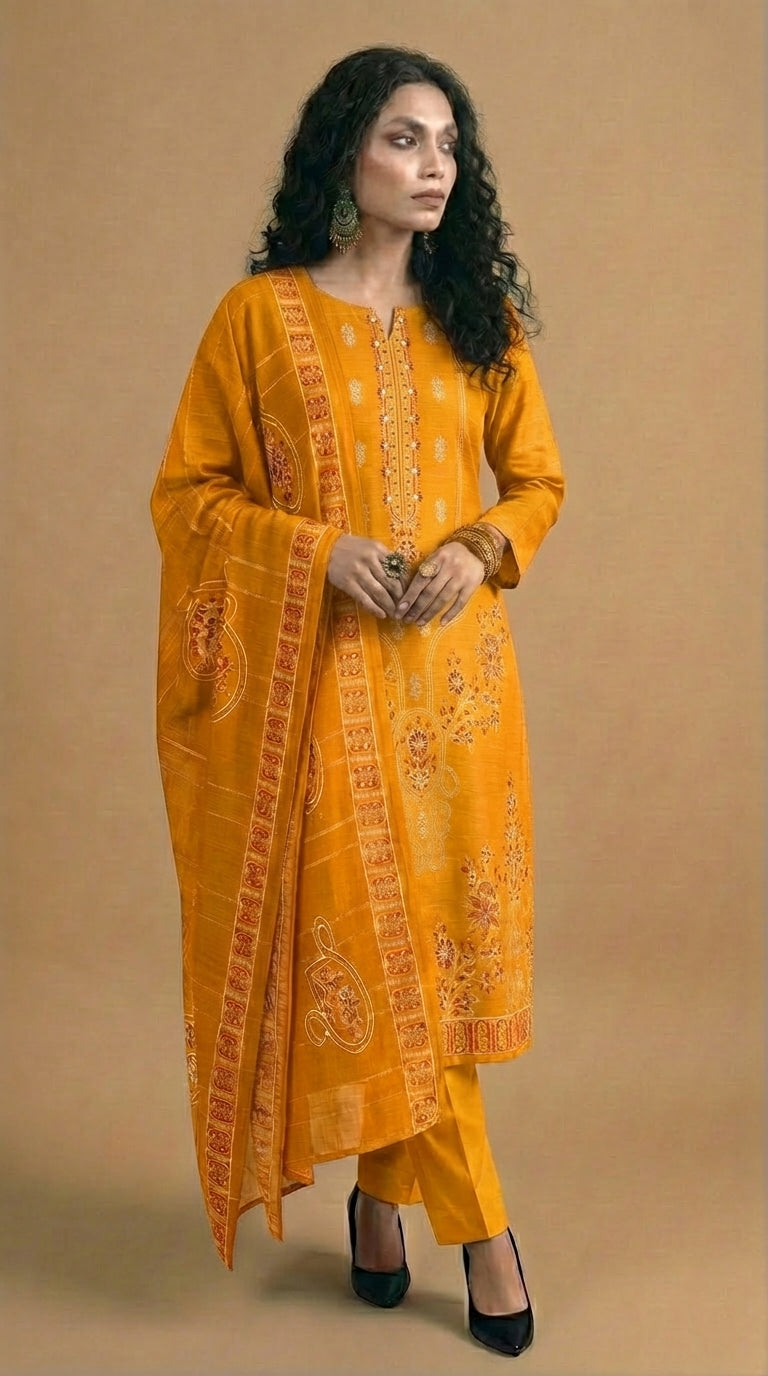 NMKS-06 Embroidered Lawn Unstitched 3 Pcs