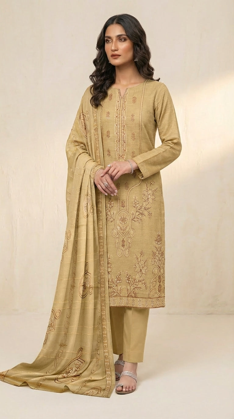 NMKS-01 Embroidered Lawn Unstitched 3 Pcs