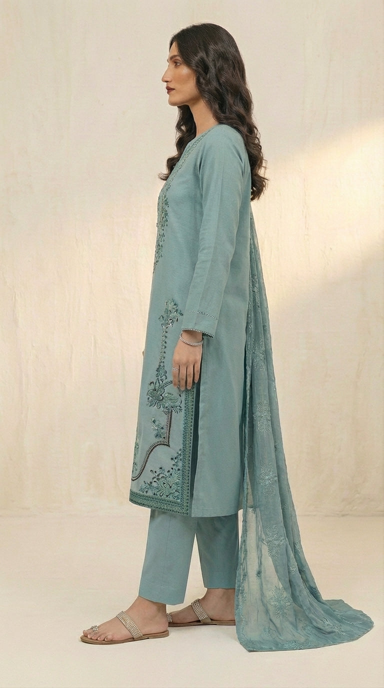 NMDM-03 Embroidered Lawn Unstitched 3 Pcs