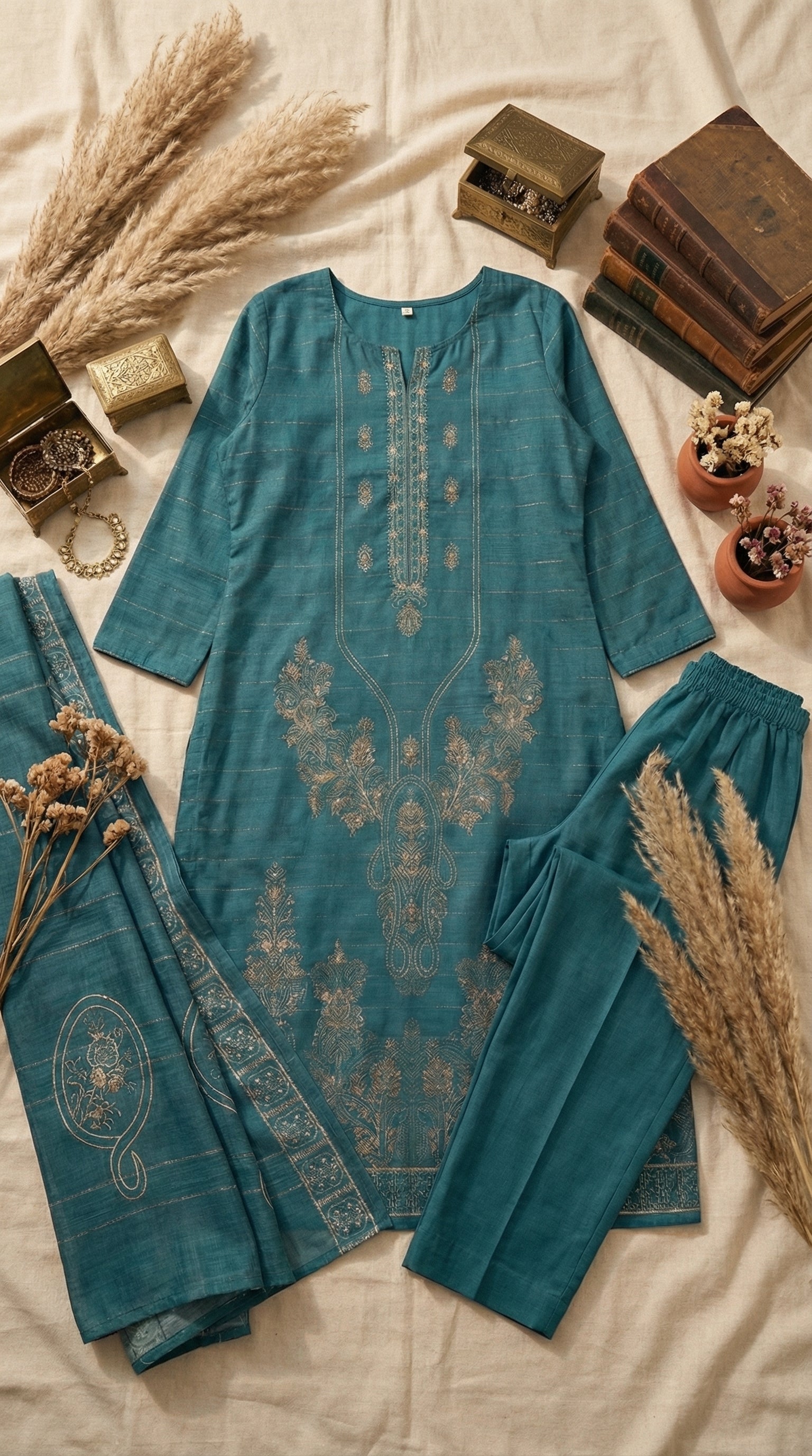 NMKS-03 Embroidered Lawn Unstitched 3 Pcs