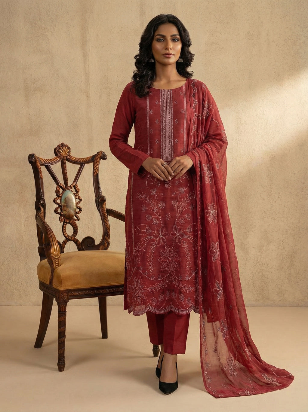 NMBG-02 Embroidered Lawn Unstitched 3 Pcs