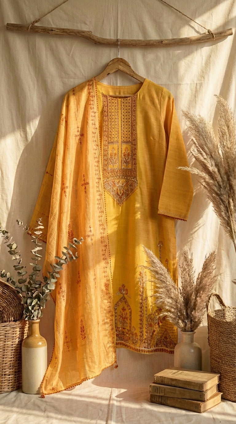 NMLU-01 Embroidered Lawn Unstitched 3 Pcs