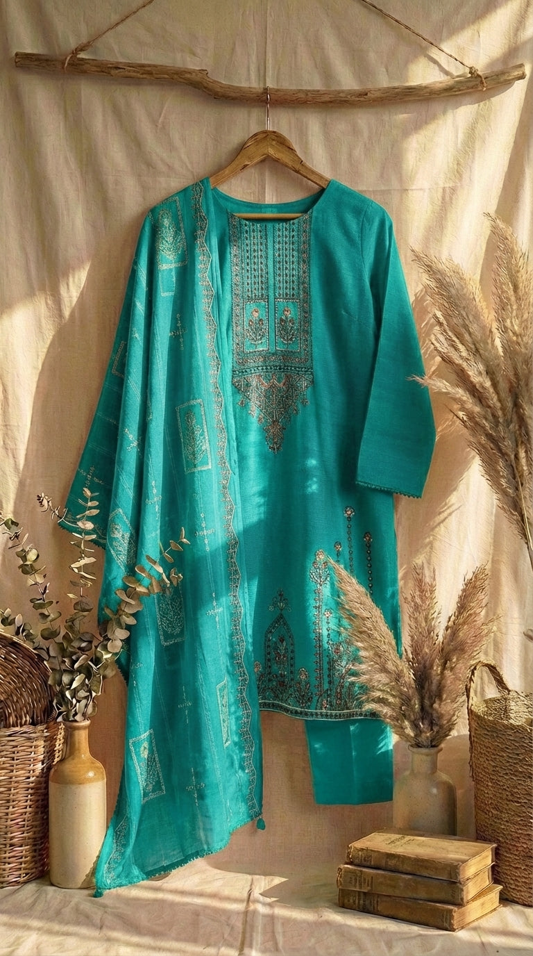 NMLU-01 Embroidered Lawn Unstitched 3 Pcs
