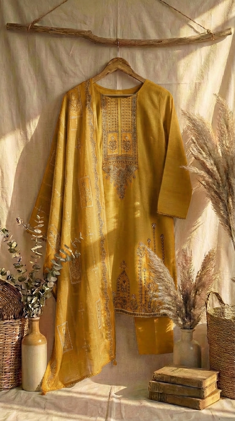 NMLU-01 Embroidered Lawn Unstitched 3 Pcs